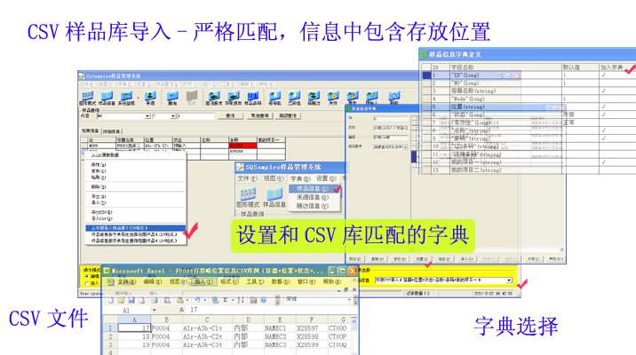 ������Ʒ����SQSamples��Ʒ��Ϣģʽ�£�����CSV���ϸ�ƥ�䷽��